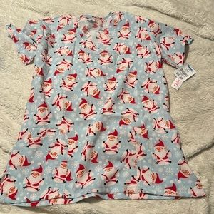 Santa scrub top